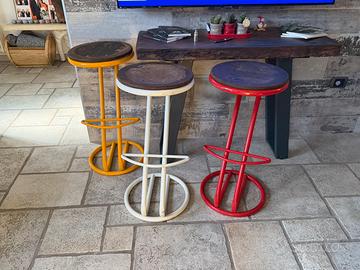 Sgabelli vintage anni restaurati con cura.