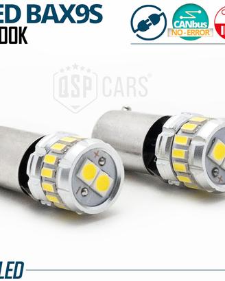 Lampadina LED BAX9S H6W CANbus Luce Bianca Potente