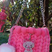 Borsa Marshmallow Rosa Barbie Handmade con Catena