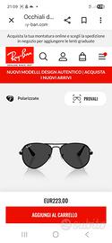 Occhiali da sole Unisex Ray Ban "Aviatore"