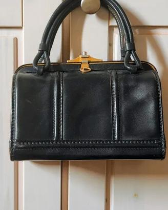 Borsa bauletto vintage pelle nera