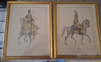 6 stampe Vintage soggetto Cavalieri 
