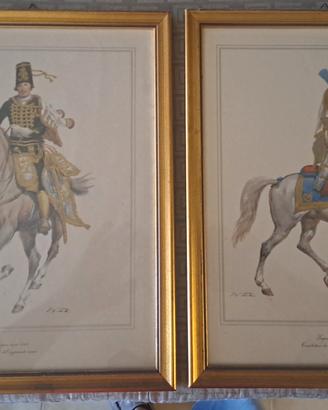 6 stampe Vintage soggetto Cavalieri 