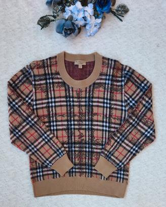 Maglione-Burbuerry-Donna-TG M-Check-Lana merino