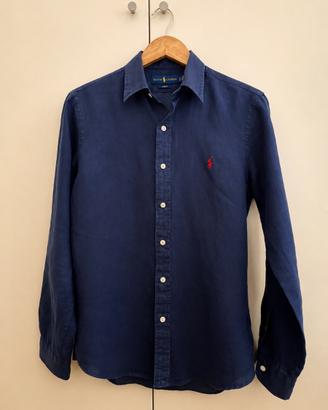Camicia Ralph Lauren in lino colore blu taglia S