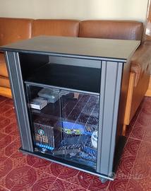 Mobile TV vetrinetta nero con ruote