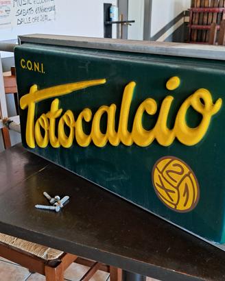 insegna vintage totocalcio anni 80 bifacciale