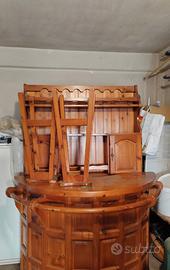 Mobile bar in legno + sgabelli