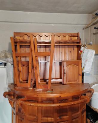 Mobile bar in legno + sgabelli