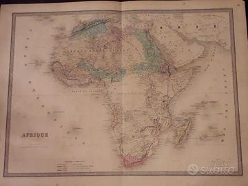 Carta geografica del continente africano