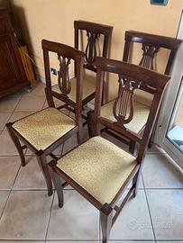Set di 4 sedie da sala da pranzo in legno