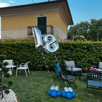 Numero 1 e 8 gonfiati con elio