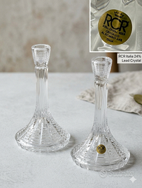 Coppia Portacandele Cristallo Vintage