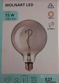 2 Lampadine LED IKEA MOLNART E27  grigio fumé