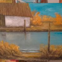 quadro olio su compensato 70x43cm