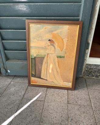 Quadro donna con ombrello