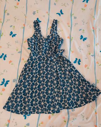 Abito GUESS in sangallo blu denim  effetto wrap S