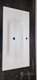 Lavabo da incasso rettangolare in ceramica bianca 