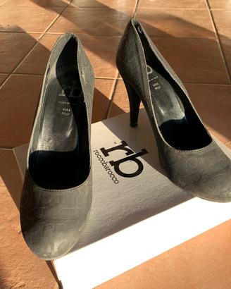 Scarpe con tacco décolleté nere Rocco barocco 40