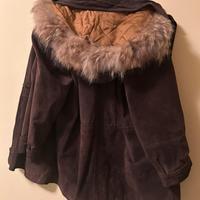 Giaccone donna vera pelle scamosciato