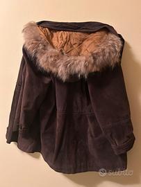 Giaccone donna vera pelle scamosciato