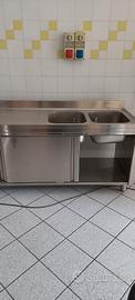 lavelli doppio in acciaio inox  160x70x85 