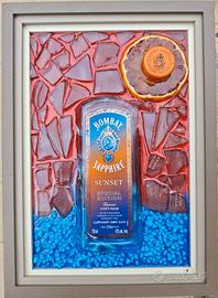 QUADRO VINTAGE BOTTIGLIA GIN BOMBEY SUNSET EDITION