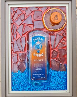 QUADRO VINTAGE BOTTIGLIA GIN BOMBEY SUNSET EDITION