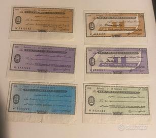 mini assegni da 50-100-200 lire 1977 Banca di Tren