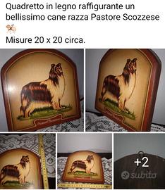 Quadretto raffigurante cane Pastore Scozzese 