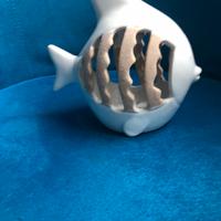 Pesce marino in ceramica con luce led