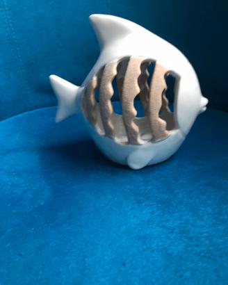 Pesce marino in ceramica con luce led
