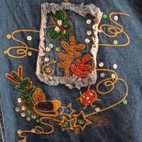 Camicia Jeans Donna Ricamata a mano Stile Positano