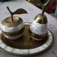 Set scatole ottone e madre perla