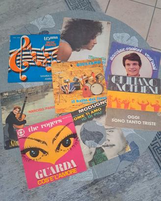 Set di 8 copertine dischi vinile 45 giri, no disco