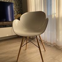 SEDIA STRUTTURA METALLO E LEGNO A TRALICCIO