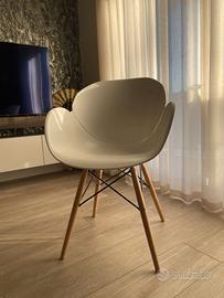 SEDIA STRUTTURA METALLO E LEGNO A TRALICCIO