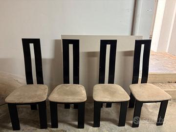 4 Sedie da salone seduta ecopelle