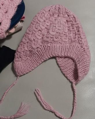 Cappello in lana rosa 