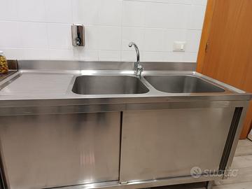 Lavello in acciao inox doppia vasca