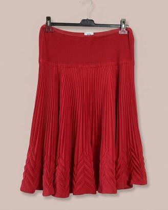 Gonna longuette  made in Italy rossa plissettata