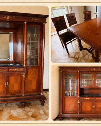 Sala da pranzo in legno e marmo