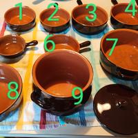 Set pentole padelle casseruole terracotta 10 pezzi