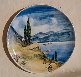 piatto porcellana dipinto da appendere