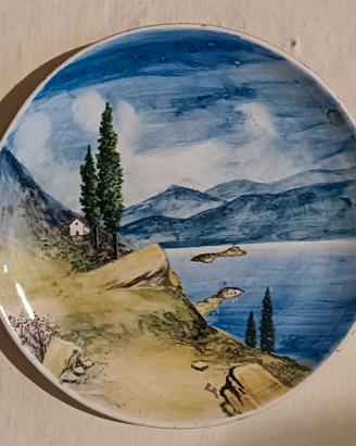 piatto porcellana dipinto da appendere