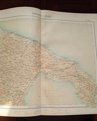 CARTA GEOGRAFICA DELLA PUGLIA E BASILICATA 1913