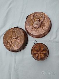 N. 3 oggetti in rame da appendere 