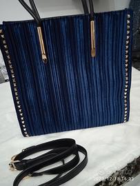 BORSA VELLUTO BLU