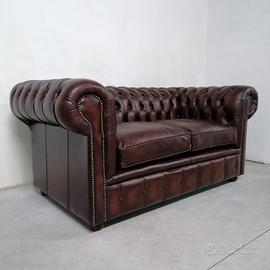 Nuovo divano 2 posti chesterfield club marrone 