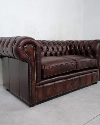 Nuovo divano 2 posti chesterfield club marrone 
